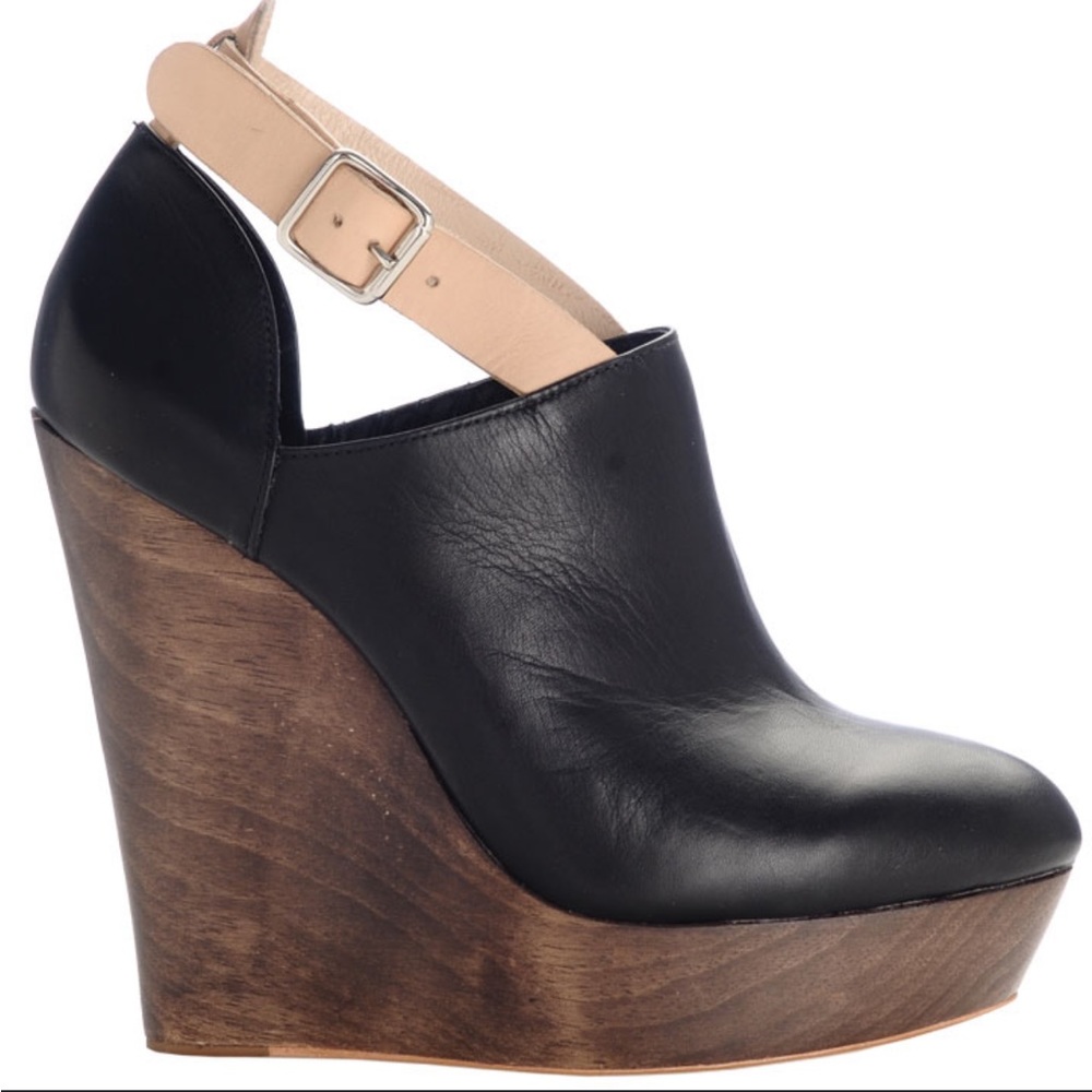 Loeffler Randall Size 6.5 Black and Brown Lilly Wedge